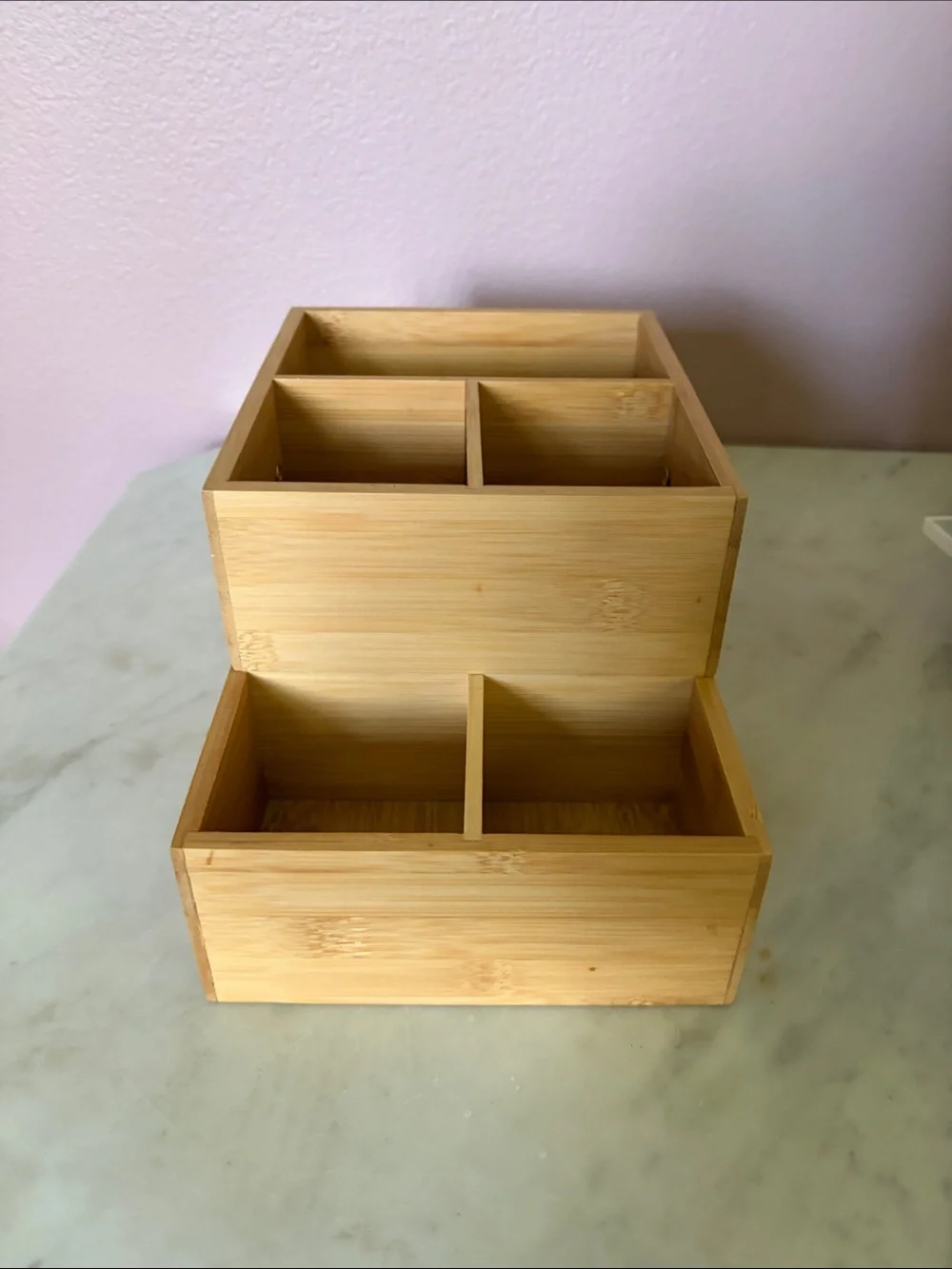 Bamboo Multi-Compartment Desk or Makeup Organizer - Natural Bamboo